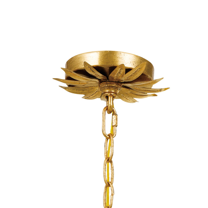 Crystorama - 518-GA - Six Light Chandelier - Broche - Antique Gold