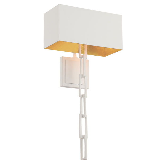 Crystorama - 8682-MT-GA - Two Light Wall Sconce - Alston - Matte White / Antique Gold