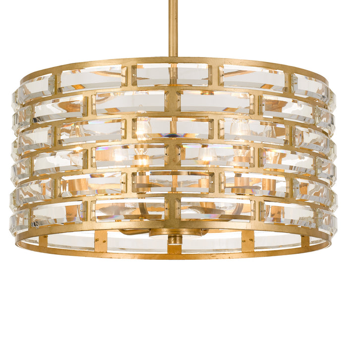 Crystorama - MER-4866-GA - Six Light Chandelier - Meridian - Antique Gold