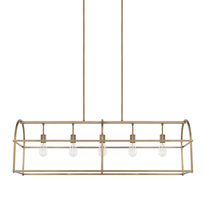 Capital Lighting - 825751AD - Five Light Island Pendant - Aubrey - Aged Brass