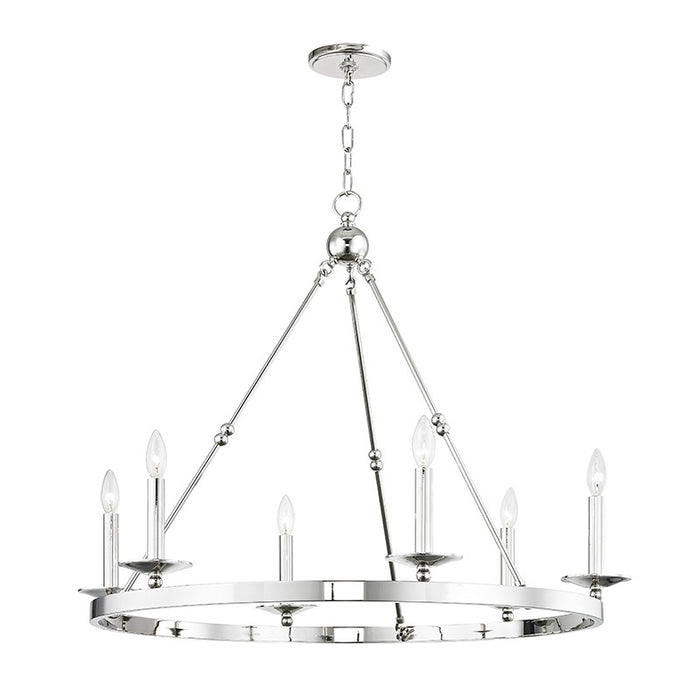 Hudson Valley - 3206-PN - Six Light Chandelier - Allendale - Polished Nickel