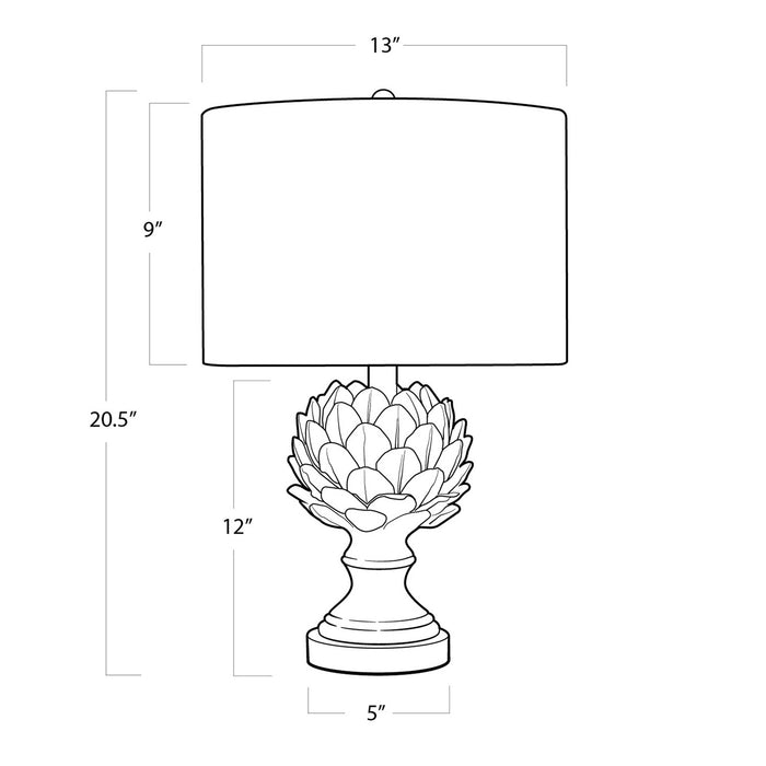 Regina Andrew - 13-1194 - One Light Table Lamp - Leafy - White