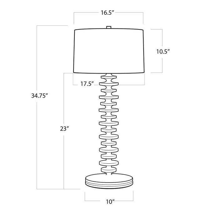 Regina Andrew - 13-1222EB - One Light Table Lamp - Fishbone - Ebony