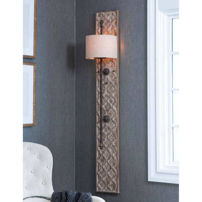 Regina Andrew - 15-1003 - Two Light Wall Sconce - Carved - Distressed Painted