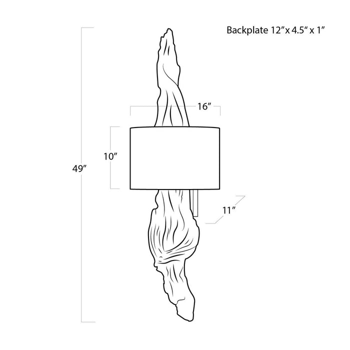 Regina Andrew - 15-1011AMBSL - Two Light Wall Sconce - Driftwood - Ambered Silver Leaf