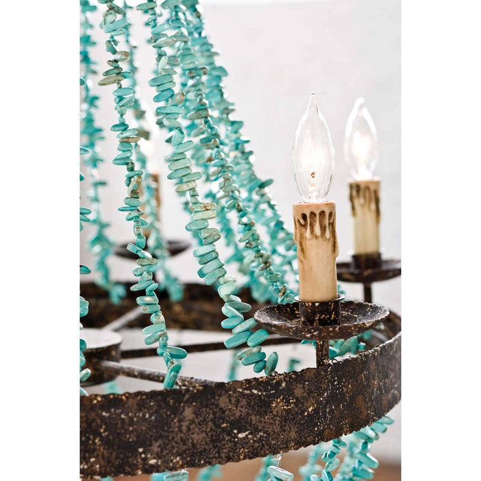 Regina Andrew - 16-1012 - Six Light Chandelier - Beaded - Distressed Painted