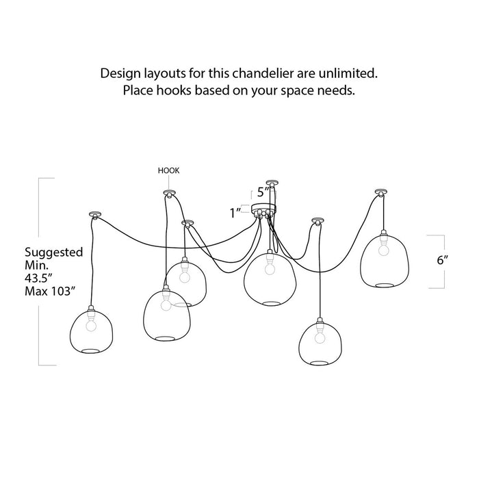 Regina Andrew - 16-1111NB - Six Light Chandelier - Molten - Natural Brass