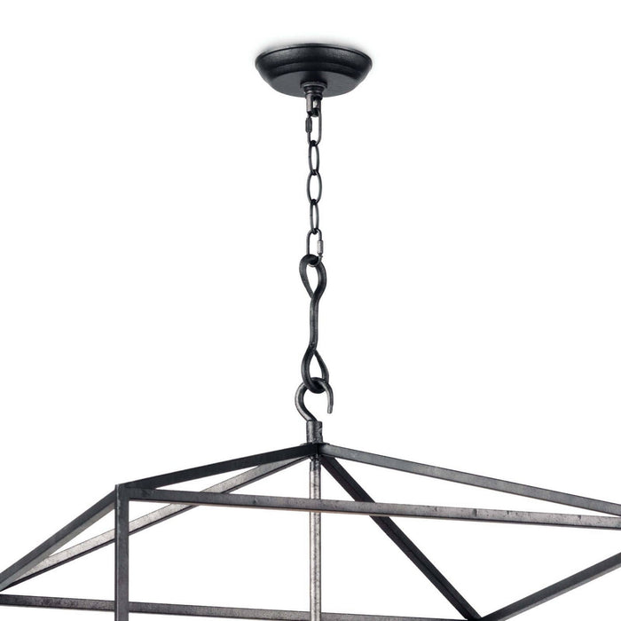 Regina Andrew - 16-1132BI - Eight Light Lantern - Cape - Blackened Iron