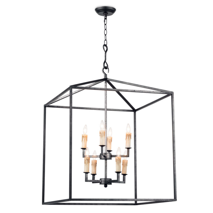 Regina Andrew - 16-1132BI - Eight Light Lantern - Cape - Blackened Iron