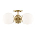 Mitzi - H193603-AGB - Three Light Semi Flush Mount - Paige - Aged Brass