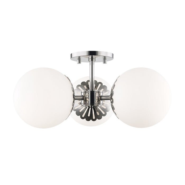 Mitzi - H193603-PN - Three Light Semi Flush Mount - Paige - Polished Nickel