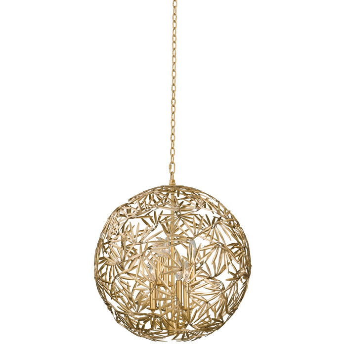 Kalco - 507651OL - Six Light Pendant - Jardin - Oxidized Gold Leaf