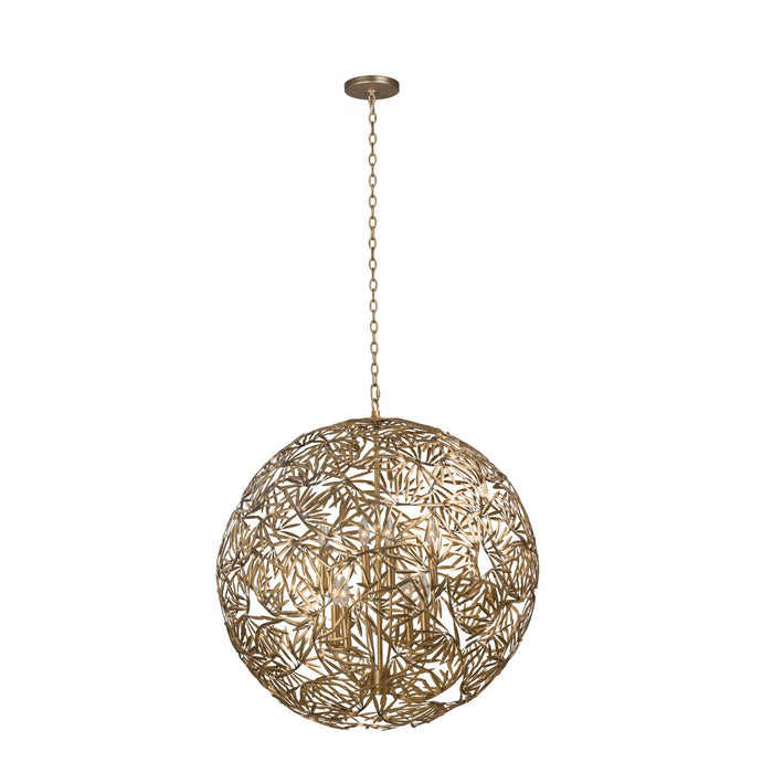 Kalco - 507652OL - Eight Light Pendant - Jardin - Oxidized Gold Leaf