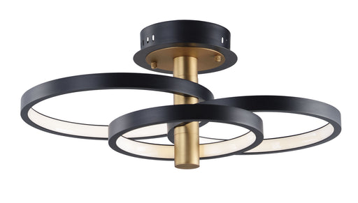 ET2 - E24323-BKGLD - LED Semi Flush Mount - Hoopla - Black / Gold