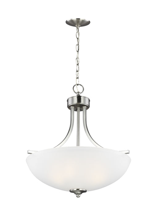 Generation Lighting. - 6616503-962 - Three Light Pendant - Geary - Brushed Nickel