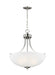 Generation Lighting. - 6616503-962 - Three Light Pendant - Geary - Brushed Nickel