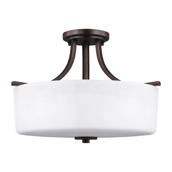 Generation Lighting. - 7728803-710 - Three Light Semi-Flush Mount - Canfield - Bronze