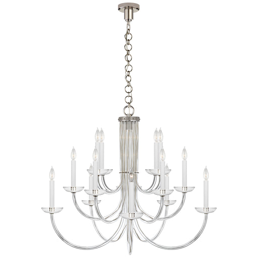 Visual Comfort Signature - ARN 5116PN-CG - 15 Light Chandelier - Wharton - Polished Nickel