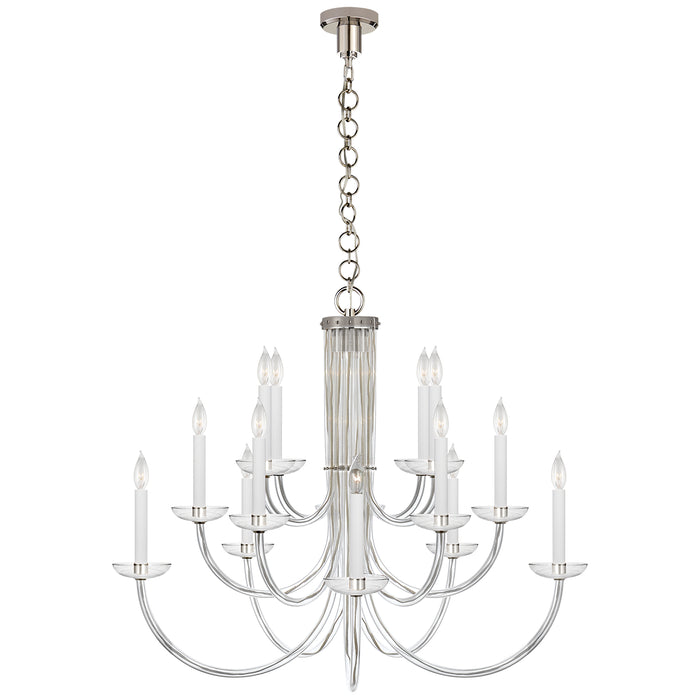 Visual Comfort Signature - ARN 5116PN-CG - 15 Light Chandelier - Wharton - Polished Nickel