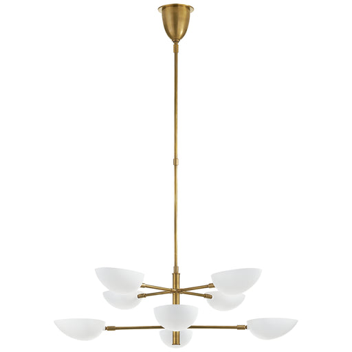 Visual Comfort Signature - ARN 5501HAB-WHT - Eight Light Chandelier - Graphic - Hand-Rubbed Antique Brass