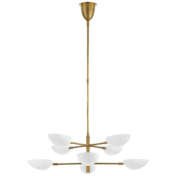 Visual Comfort Signature - ARN 5501HAB-WHT - Eight Light Chandelier - Graphic - Hand-Rubbed Antique Brass