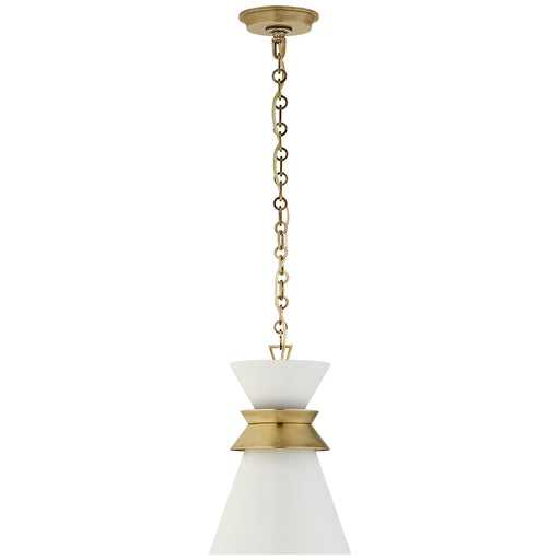 Visual Comfort Signature - CHC 5240AB-WHT - One Light Pendant - Alborg - Antique-Burnished Brass