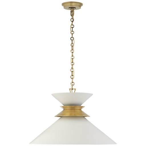 Visual Comfort Signature - CHC 5245AB-WHT - One Light Pendant - Alborg - Antique-Burnished Brass