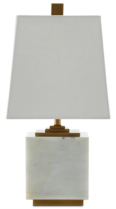 Currey and Company - 6000-0215 - One Light Table Lamp - Annelore - White/Antique Brass