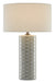 Currey and Company - 6000-0283 - One Light Table Lamp - Fisch - Gray/White/Antique Nickel