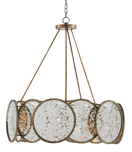 Currey and Company - 9000-0277 - Six Light Chandelier - Oliveri - Pyrite Bronze/Raj Mirror