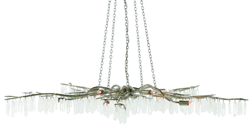 Currey and Company - 9000-0368 - Ten Light Chandelier - Aviva Stanoff - Textured Silver/Natural