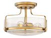 Hinkley - 3641HB-CS - LED Semi-Flush Mount - Harper - Heritage Brass