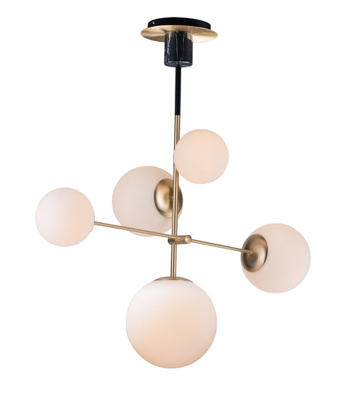 Maxim - 26037SWSBRBK - Five Light pendant - Vesper - Satin Brass / Black