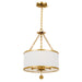 Crystorama - 513-GA - Three Light Chandelier - Broche - Antique Gold