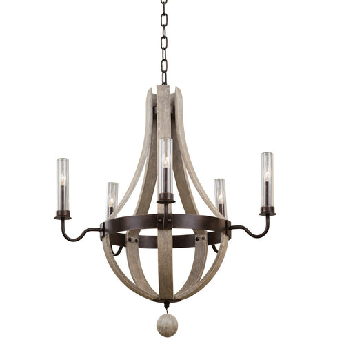 Kalco - 404670FG - Five Light Outdoor Chandelier - Harper - Florence Gold