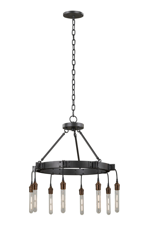 Kalco - 506270MGM - Eight Light Chandelier - Stuyvesant - Matte Gun Metal