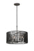 Kalco - 507541BI - Four Light Convertible Pendant / Semi Flush - Morre - Black Iron