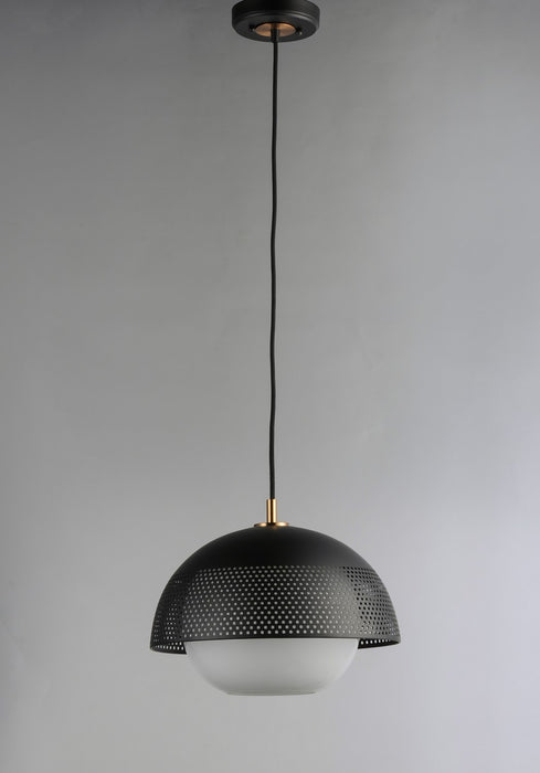 Maxim - 10082WTBKSBR - One Light Pendant - Perf - Black / Satin Brass