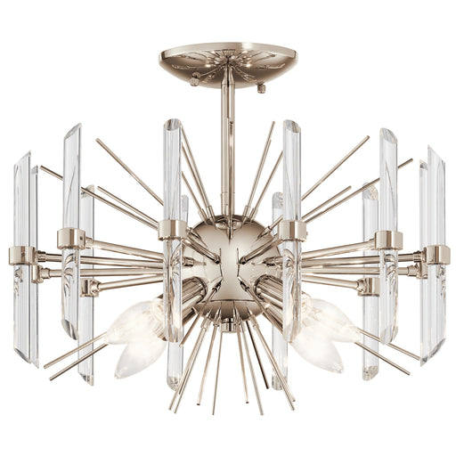 Kichler - 44277PN - Four Light Semi Flush Mount - Eris - Polished Nickel