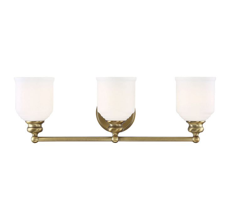 Savoy House - 8-6836-3-322 - Three Light Bath Bar - Melrose - Warm Brass