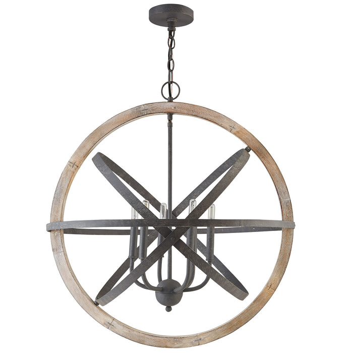 Capital Lighting - 330561IW - Six Light Pendant - Bluffton - Iron and Wood