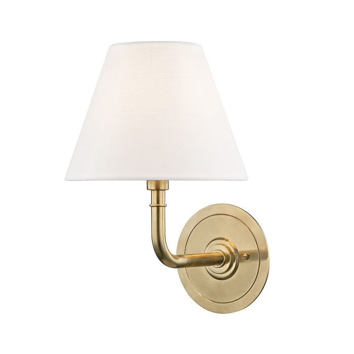 Hudson Valley - MDS600-AGB - One Light Wall Sconce - Signature No.1 - Aged Brass