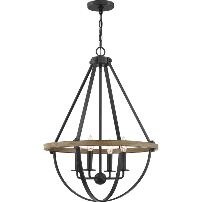 Quoizel - BRL2823EK - Four Light Pendant - Bartlett - Earth Black