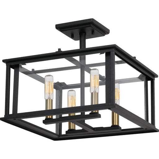 Quoizel - CDL1714EK - Four Light Semi-Flush Mount - Citadel - Earth Black