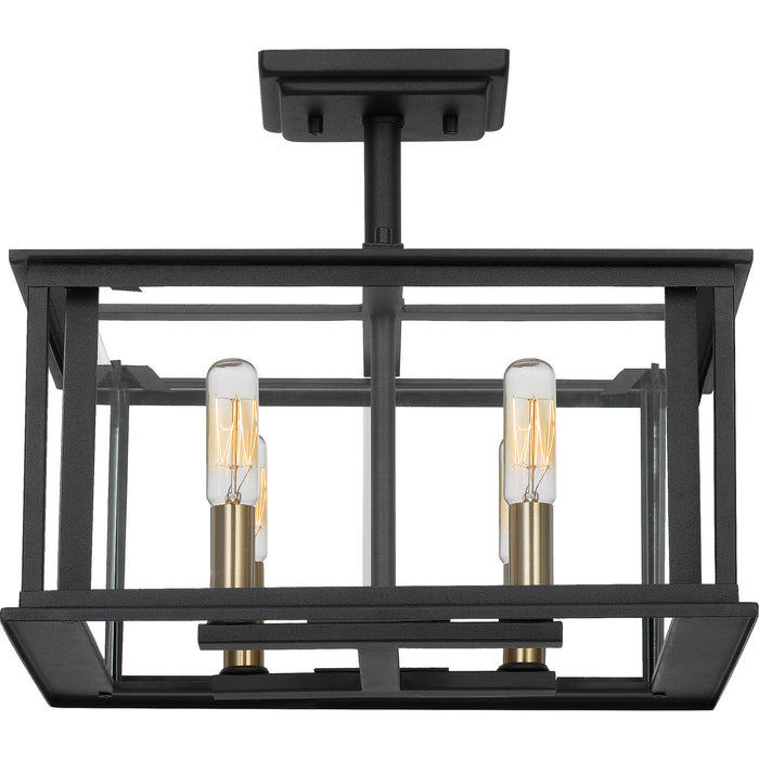 Quoizel - CDL1714EK - Four Light Semi-Flush Mount - Citadel - Earth Black