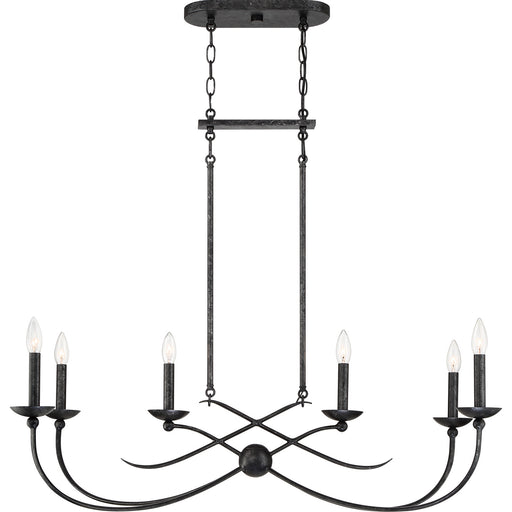 Quoizel - CLL638OK - Six Light Island Chandelier - Calligraphy - Old Black Finish