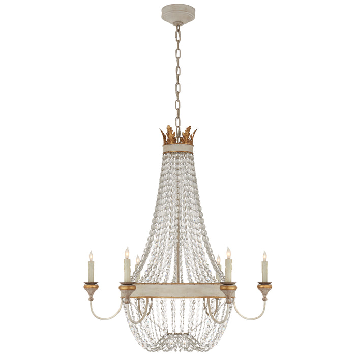 Visual Comfort Signature - JN 5016VWG-CG - Six Light Chandelier - Entellina - Vintage White and Gild