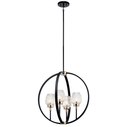 Kichler - 44239BK - Four Light Pendant - Moyra - Black