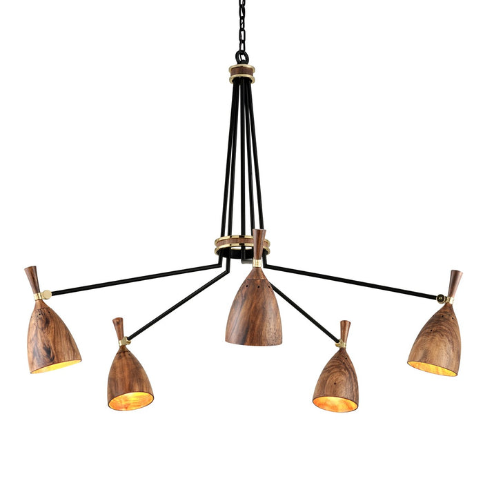 Corbett Lighting - 280-05-SBK - Five Light Chandelier - Utopia - Soft Black