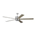 Generation Lighting. - 5VMR72BSD - 72" Ceiling Fan - Vision - Brushed Steel